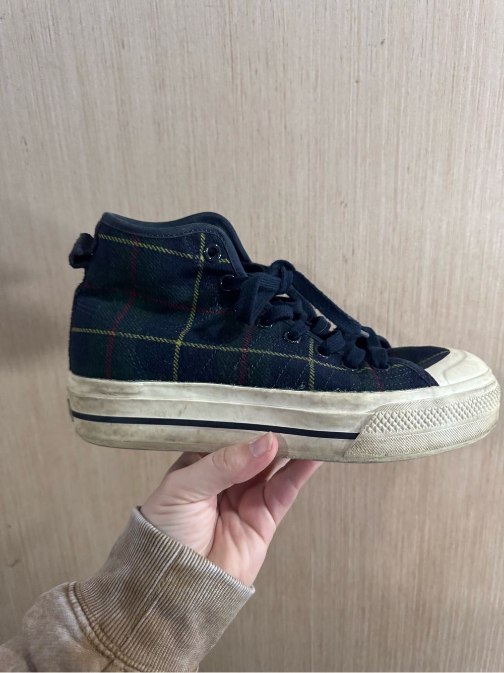 Adidas Nizza RF Platform Mid Plaid Platform Shoes H02707 Women's Size 8.5 - Picture 2 of 9